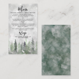 Tarjeta De Recepción Detalle del Boda del bosque de pinos de color de a