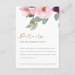 TARJETA DE RECEPCIÓN DETALLE DEL BODA DEL COLOR DE AGUA DE ROSA ROSA DE