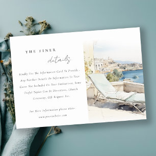 Tarjeta De Recepción Detalle del Boda del paisaje acuático de Curfu Gre