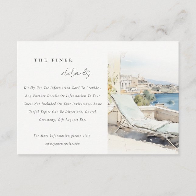 Tarjeta De Recepción Detalle del Boda del paisaje acuático de Curfu Gre (Anverso)