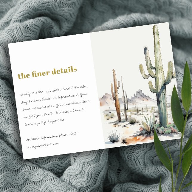 Tarjeta De Recepción Detalle del Boda del paisaje del desierto del Boho (Subido por el creador)
