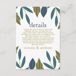 Tarjeta De Recepción Detalle del Boda floral de hojas rusas