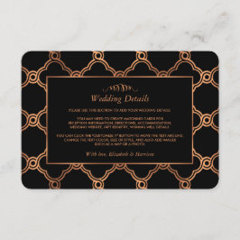 Tarjeta De Recepción Detalle del Boda Gatsby de Art Deco Geométrico Vin