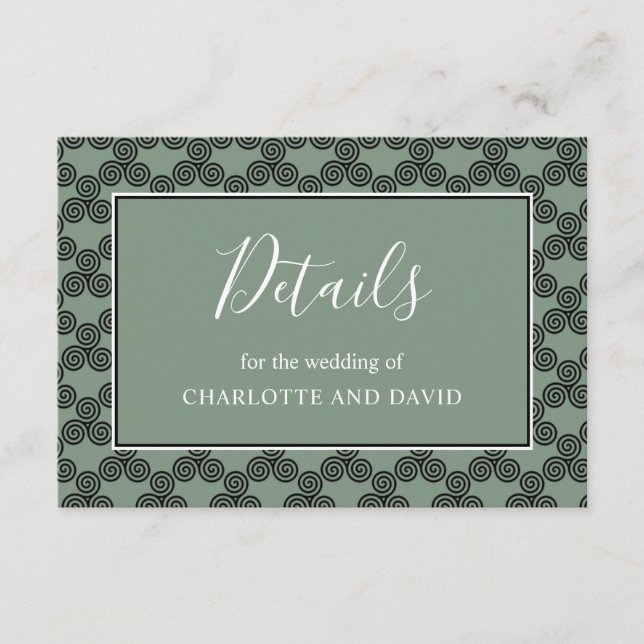 Tarjeta De Recepción Detalle del Boda irlandés del Knot Celtic moderno (Anverso)
