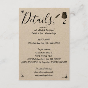 Tarjeta De Recepción Detalle del boda   Pen & Inkwell   Pequeños detall