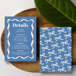 Tarjeta De Recepción Detalle del Boda Retro de Coquette Bow