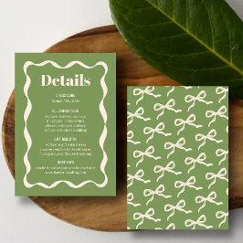 Tarjeta De Recepción Detalle del Boda Retro de Coquette Bow