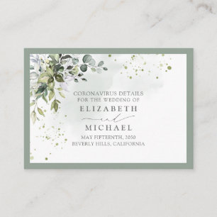 Tarjeta De Recepción Detalle del Coronavirus Floral de Verdor Botánico