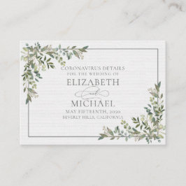 Tarjeta De Recepción Detalle del Coronavirus Verde Eucalyptus Sage Botá