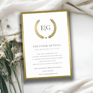 TARJETA DE RECEPCIÓN DETALLE DEL ELEGANTE BODA DE LA LUCHA DE ORO LAURE