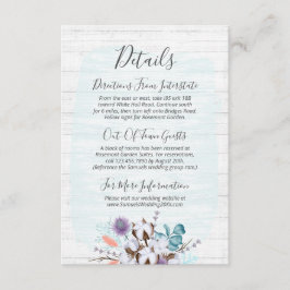Tarjeta De Recepción Detalle/Direcciones de Boda floral de algodón del 