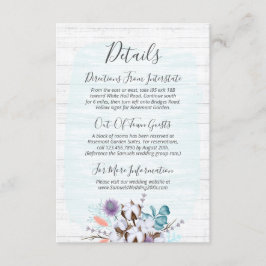 Tarjeta De Recepción Detalle/Direcciones de Boda floral de algodón del 