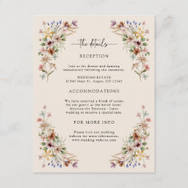 Tarjeta De Recepción Detalle Floral Boho Vintage