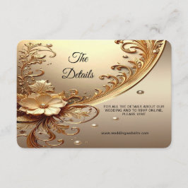 Tarjeta De Recepción Detalle Floral Dorado Ornamentado