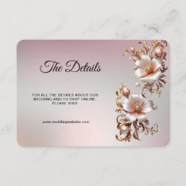 Tarjeta De Recepción Detalle floral rosa decorativo