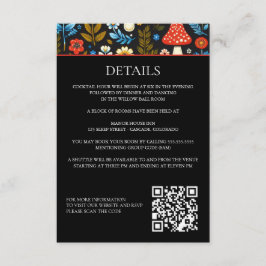 Tarjeta De Recepción Detalle forestal de Cottagecore y código QR