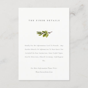 Tarjeta De Recepción Detalle minimalista elegante de Boda de bifurcació