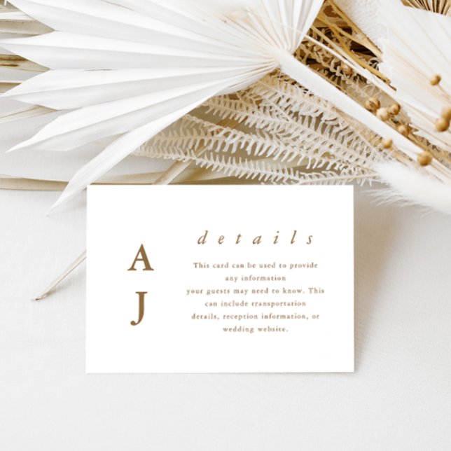 Tarjeta De Recepción Detalle mínimo del Boda dorado monograma (Subido por el creador)