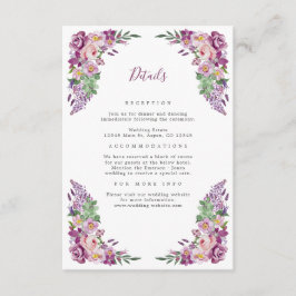 Tarjeta De Recepción Detalle Purple Elegant Wedding