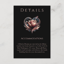 Tarjeta De Recepción Detalles bodas - Rosa moderno con corazón