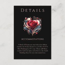 Tarjeta De Recepción Detalles bodas-Rosa moderno en forma de corazón