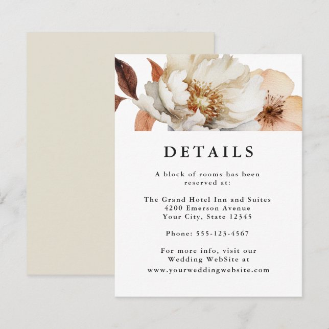 Tarjeta De Recepción Detalles botánicos rusos encantados de otoño (Anverso / Reverso)