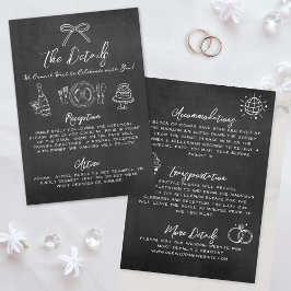 Tarjeta De Recepción Detalles Caprichosos de Boda Dibujados a Mano en P