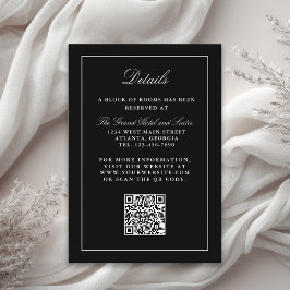 Tarjeta De Recepción Detalles clásicos de la sencilla y elegante boda n