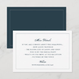 Tarjeta De Recepción Detalles Clásicos de Sitio Web de Boda con Fondo d
