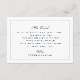 Tarjeta De Recepción Detalles Clásicos de Sitio Web de Boda con Fondo d