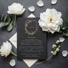 Tarjeta De Recepción detalles clásicos del boda del escudo blanco de or