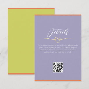 Tarjeta De Recepción Detalles Coloridos de la Boda Código QR