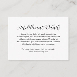 Tarjeta De Recepción Detalles contemporáneos simples Boda moderno