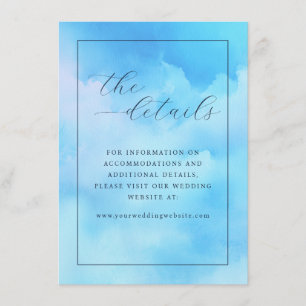 Tarjeta De Recepción Detalles de Acuarela Azul Tranquilo