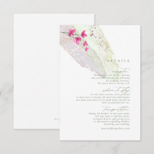 Tarjeta De Recepción Detalles de acuarela del Boda de flores silvestres