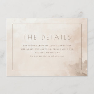 Tarjeta De Recepción Detalles de Acuarela en Beige Elegante