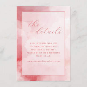 Tarjeta De Recepción Detalles de Acuarela Rosa Romántica