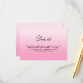 Tarjeta De Recepción Detalles de Algodón de Azúcar Rosa Ómbre Minimalis