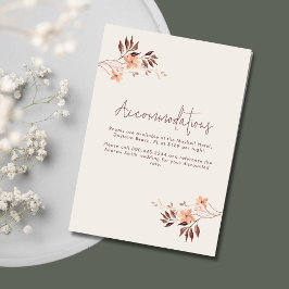 Tarjeta De Recepción Detalles de Alojamiento Boho Flor Silvestre