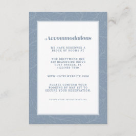 Tarjeta De Recepción Detalles de Alojamiento para Boda Moderna en Azul 