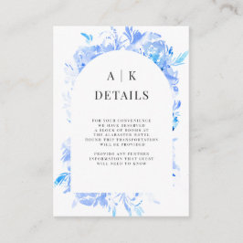 Tarjeta De Recepción Detalles de arco de flores de acuarela azul