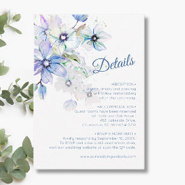 Tarjeta De Recepción Detalles de Arte Botánico Floral Pastel de Inviern