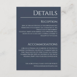 Tarjeta De Recepción Detalles de azul y Boda blanco-