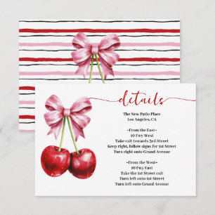 Tarjeta De Recepción Detalles de Baby Shower Cherry Pink Coquette