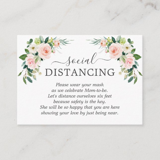 Tarjeta De Recepción Detalles de Baby Shower de las floridas Rubor Pink (Anverso)