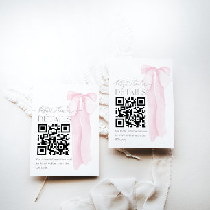 Tarjeta De Recepción Detalles de Baby Shower del Chica Minimalista de B