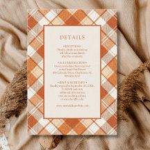 Detalles de boda a cuadros gingham naranja desvaíd