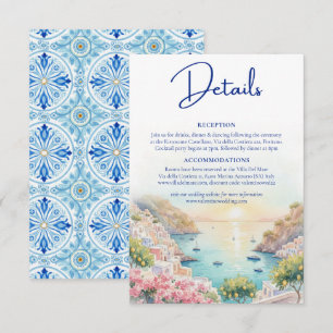 Tarjeta De Recepción Detalles de Boda Acuarela Amalfi Coast Amore 