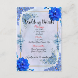 Tarjeta De Recepción Detalles de Boda Acuarela Marina Insert