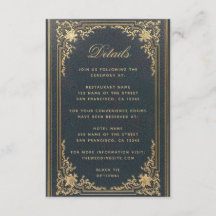 Detalles de Boda Azul Elegante - Letra Dorada Vint